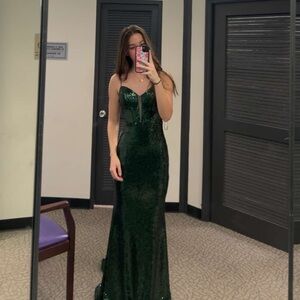 Elegant Green Sequin Gown